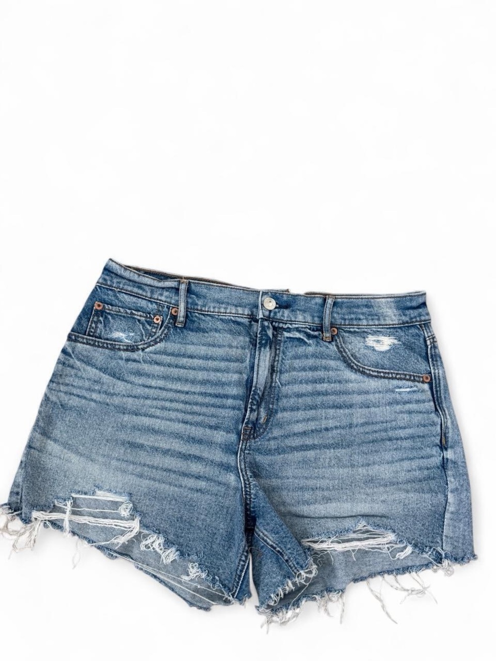 American Eagle Outfitters Light Blue Distressed Denim Shorts